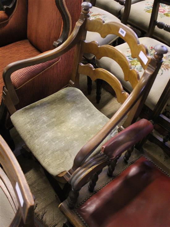 Edwardian X frame elbow chair